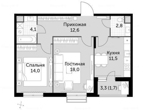2-комнатная квартира в ЖК «Римский»
