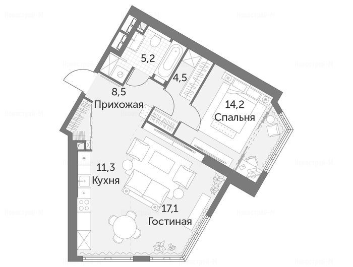 2-комнатная квартира в ЖК «Архитектор»