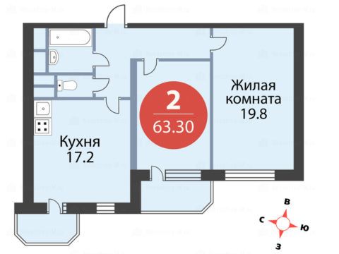 2-комнатная квартира в ЖК «Союзный»