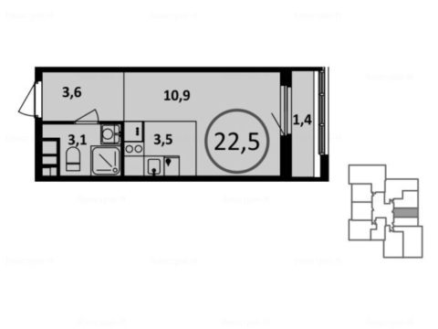 1-комнатная квартира в Жилой район «Испанские кварталы»