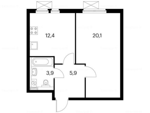 1-комнатная квартира в Жилой комплекс «Просторная 7»