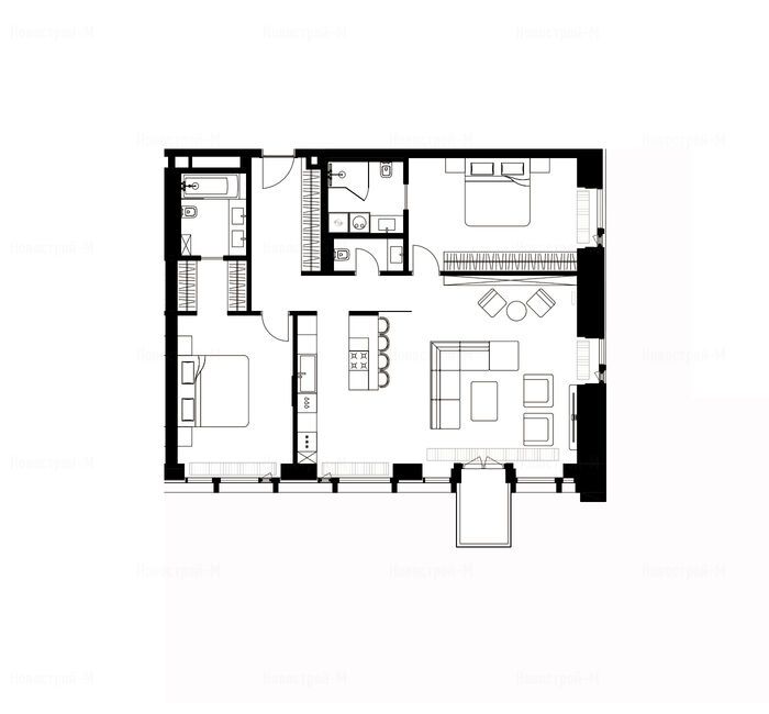 3-комнатная квартира в ЖК Victory Park Residences