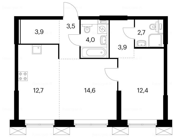 2-комнатная квартира в Жилой комплекс «Волоколамское 24»