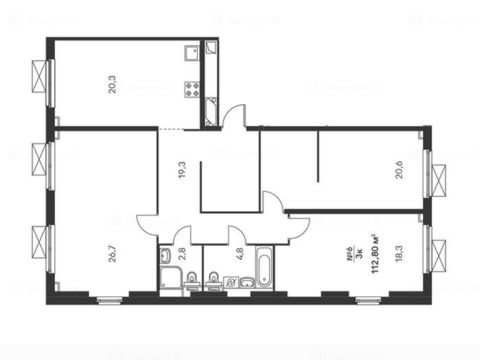 3-комнатная квартира в Жилой комплекс «Столичные поляны»