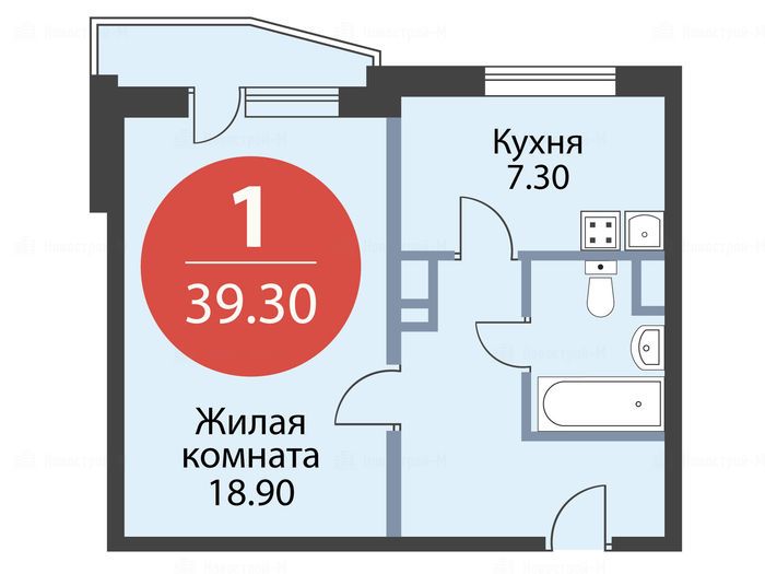 1-комнатная квартира в мкр. «Немчиновка»