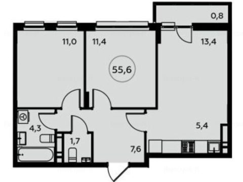 3-комнатная квартира в Жилой район «Белые ночи»