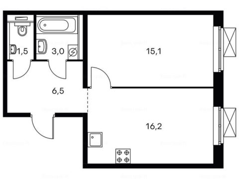 1-комнатная квартира в Жилой комплекс «Люберцы парк»