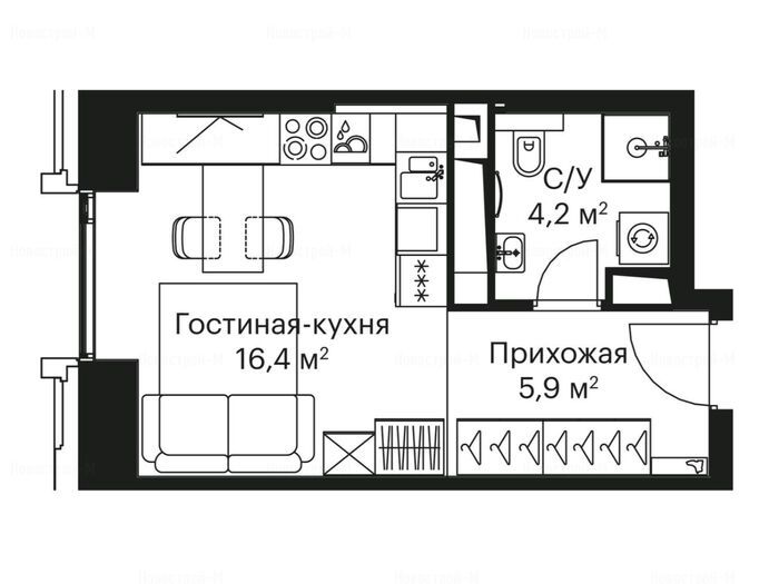 Студия в ЖК City Bay