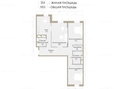 3-комнатная квартира в ЖК «Лобачевский»