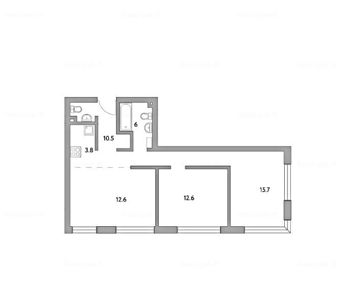 3-комнатная квартира в ЖК «PROFIT»