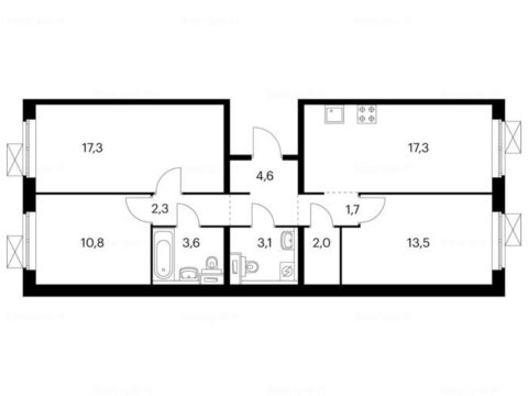 3-комнатная квартира в Жилой комплекс «Белая Дача парк»