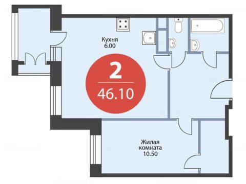 2-комнатная квартира в Город-событие «Лайково»