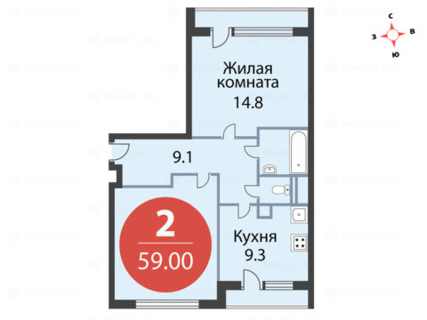 2-комнатная квартира в ЖК «Одинцовские кварталы»