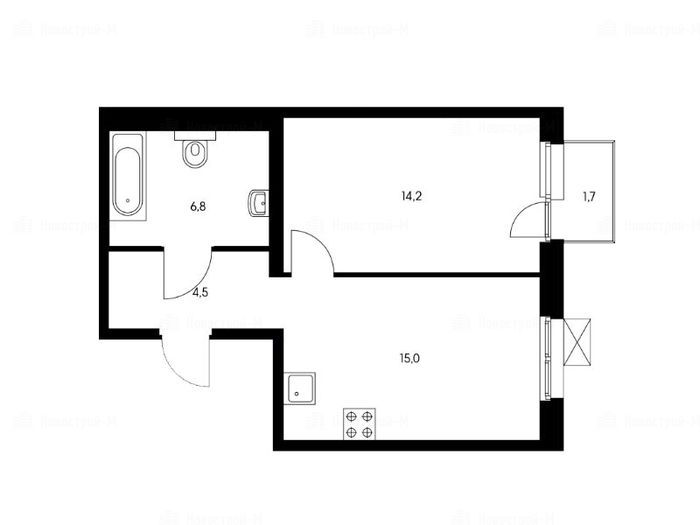 1-комнатная квартира в Жилой комплекс «Влюблино»