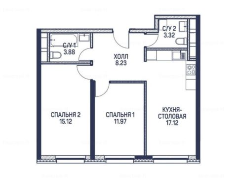2-комнатная квартира в ЖК «Любовь и голуби»