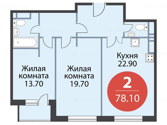 2-комнатная квартира в ЖК Silver