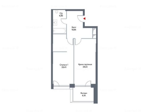 1-комнатная квартира в Апарт-комплекс HILL8