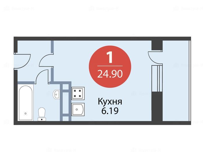 1-комнатная квартира в мкр. «Красногорский»