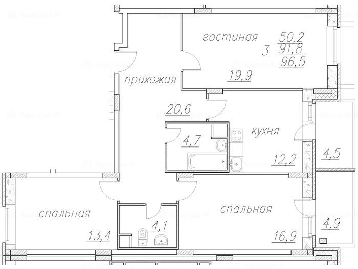 3-комнатная квартира в мкр. «Полет»
