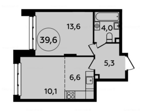 2-комнатная квартира в Жилой район «Скандинавия»