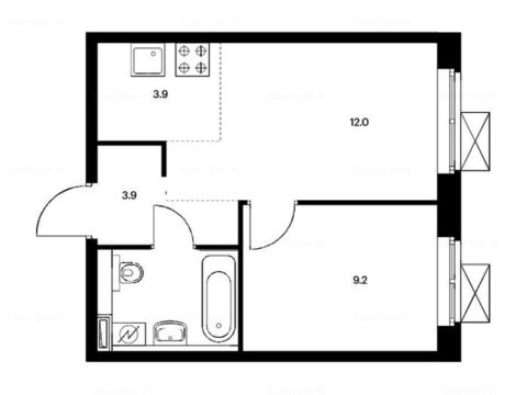 2-комнатная квартира в Жилой район «Бунинские луга»