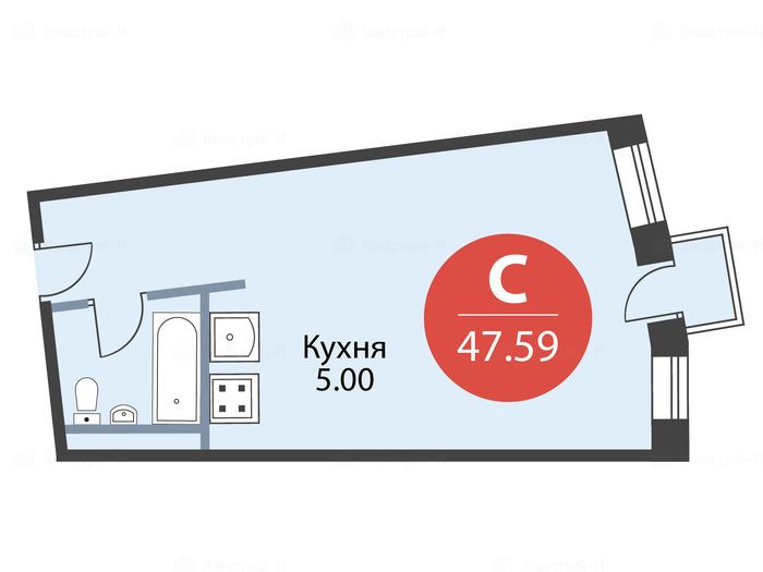 1-комнатная квартира в Комплекс апартаментов Nakhimov