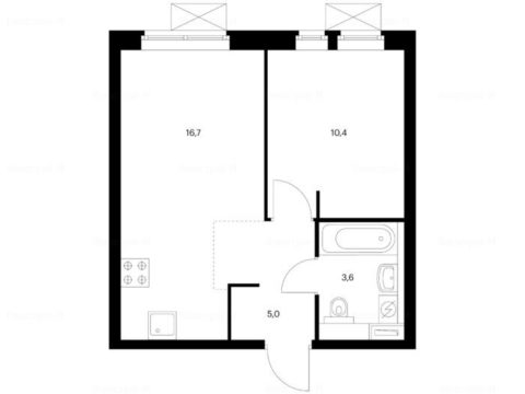 1-комнатная квартира в Жилой комплекс «Большая Очаковская 2»