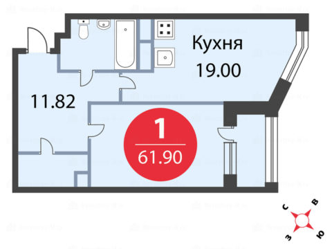 1-комнатная квартира в ЖК «Дубровка»