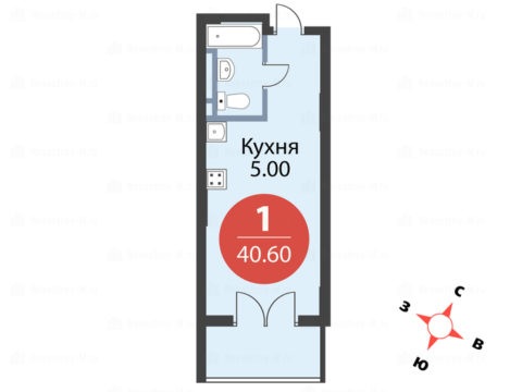 1-комнатная квартира в Комплекс апартаментов Sky Skolkovo