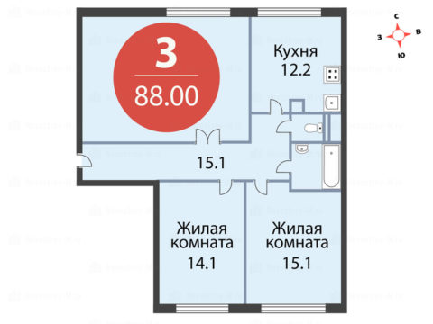 3-комнатная квартира в ЖК «Одинцовские кварталы»