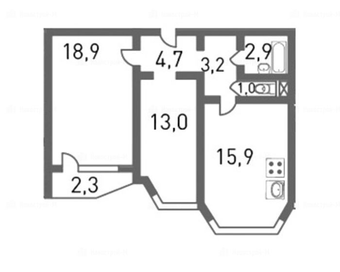 2-комнатная квартира в ЖК «Некрасовка»