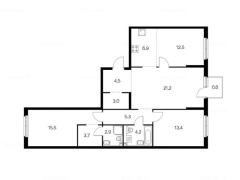4-комнатная квартира в Жилой комплекс «Лефортово парк»