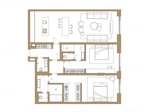 2-комнатная квартира в Комплекс апартаментов Roza Rossa