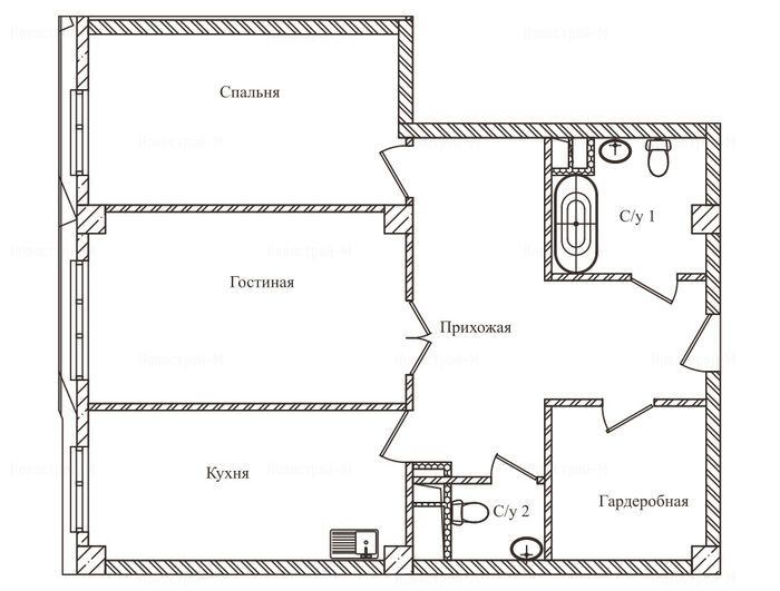 2-комнатная квартира в ЖК «Резиденции Замоскворечье»