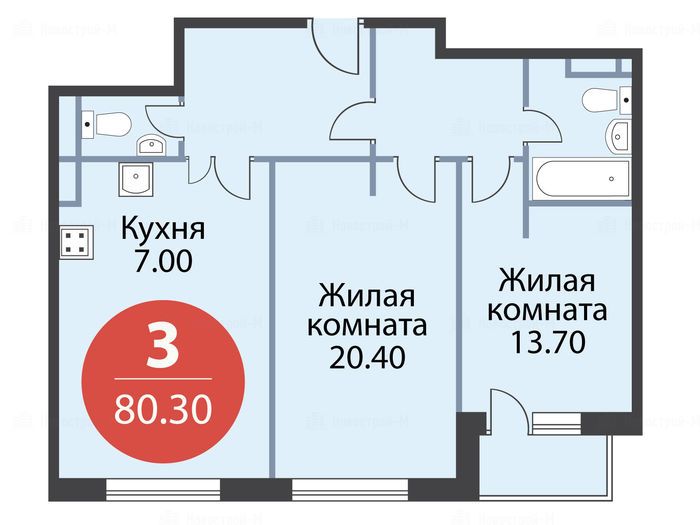 2-комнатная квартира в ЖК Silver