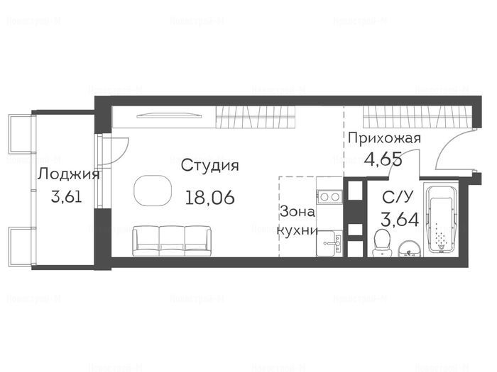 Студия в ЖК «Аквилон Митино»