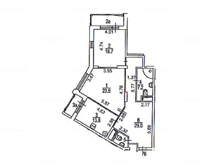 2-комнатная квартира в ЖК на ул. Дыбенко, корп. 1, вл. 38
