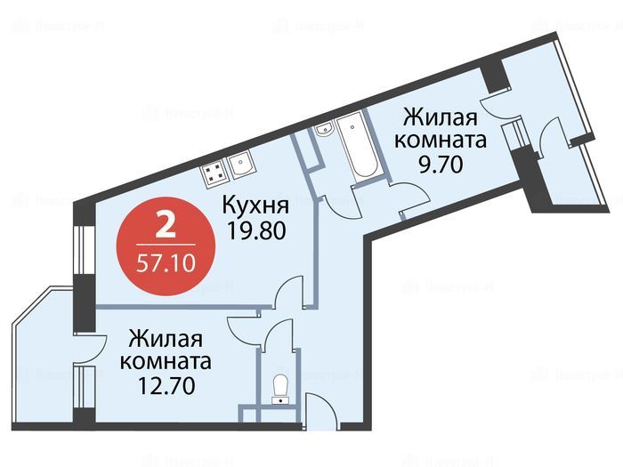 2-комнатная квартира в ЖК «Две столицы»