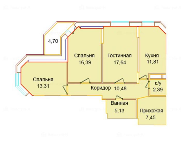 3-комнатная квартира в ЖК «Эдельвейс-Комфорт»