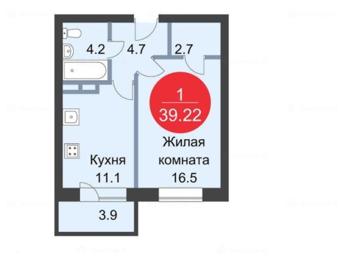 1-комнатная квартира в ЖК Sampo