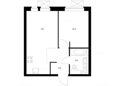 1-комнатная квартира в Жилой комплекс «Большая Очаковская 2»