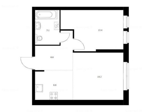 2-комнатная квартира в Жилой район «Кронштадтский 9»