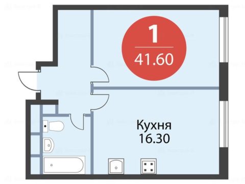 1-комнатная квартира в ЖК «Серебряный фонтан»