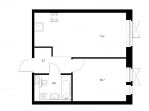 1-комнатная квартира в Жилой район «Кронштадтский 14»
