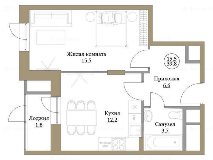 1-комнатная квартира в ЖК «Большая семерка»