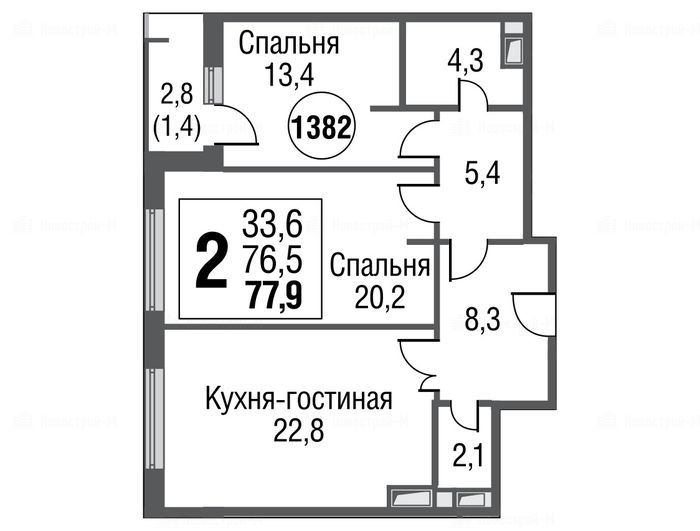 2-комнатная квартира в ЖК Silver