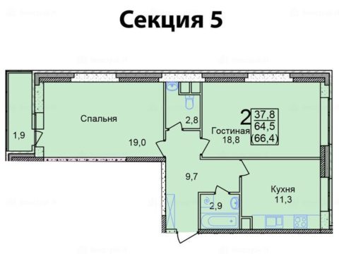 2-комнатная квартира в ЖК «Созвездие»