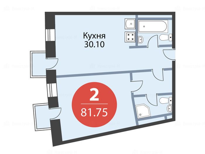 2-комнатная квартира в Комплекс апартаментов Nakhimov