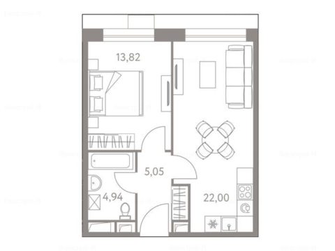 2-комнатная квартира в Жилой квартал «LIFE-Варшавская»