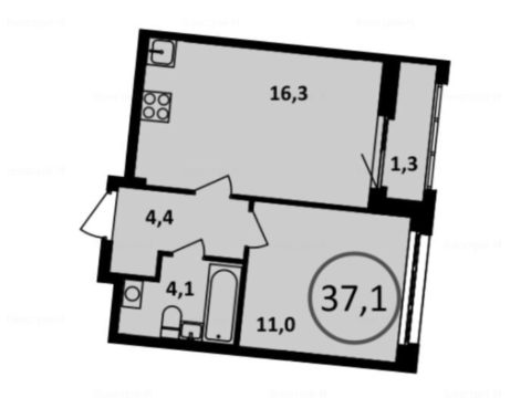 1-комнатная квартира в Жилой район «Испанские кварталы»